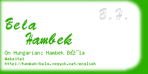 bela hambek business card